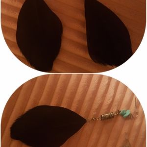 Black Feather Ear Rings